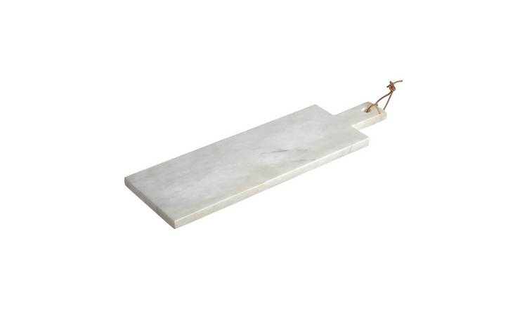 Orsina Salerno Marble Paddle Chopping and Serving Board - White