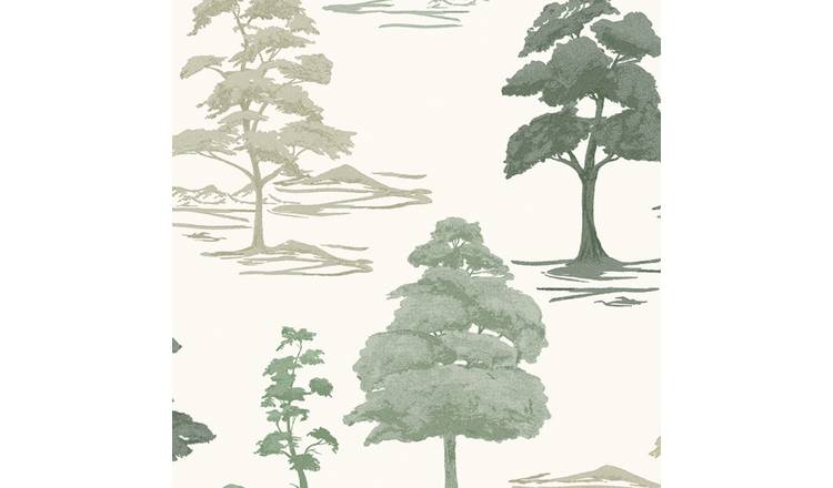 Belgravia Carlotta Tree Heavyweight Textured Wallpaper - Sage Green