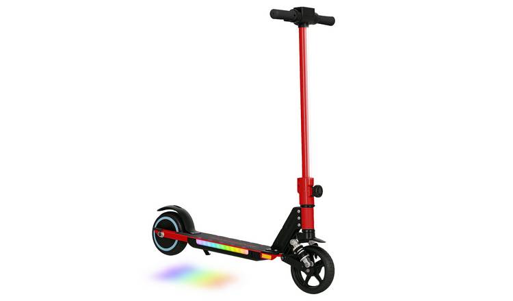 SPORTNOW Age 6 to 14 6km Range Foldable Light Up Electric Scooter – Red