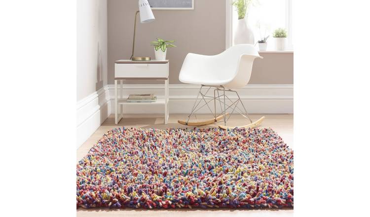 Mega Flooring Multi Shaggy Abstract Rug - 80 x 150cm