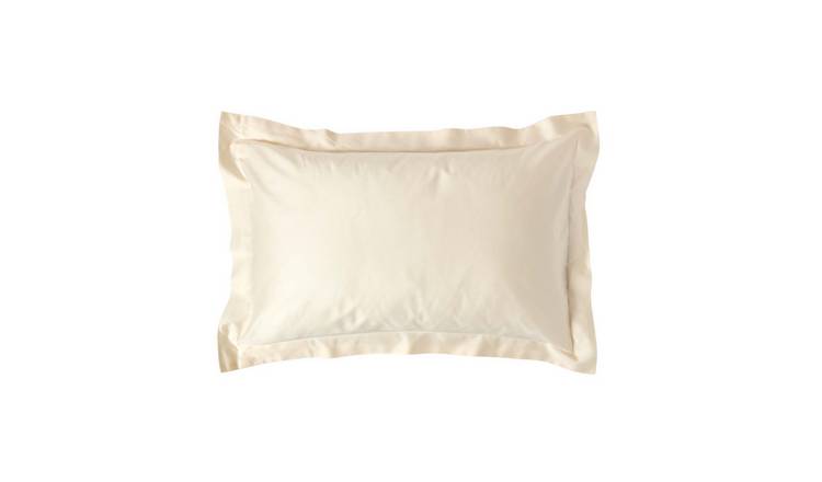 Homescapes Organic Egyptian Cotton Sateen Oxford Pillowcase - Cream