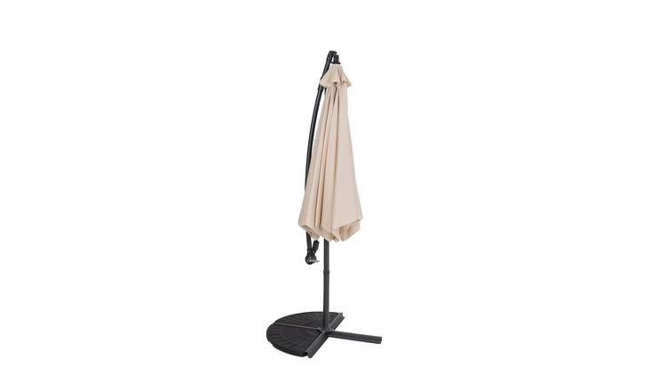 Charles Bentley 3m Hanging Banana Cantilever Garden Umbrella - Beige