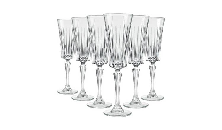 RCR Timeless Crystal Glass Champagne Flutes 210ml - Pack of 6