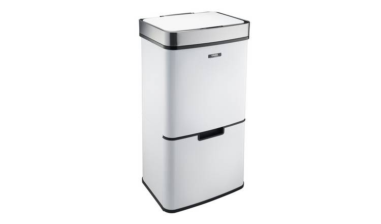 Cooks Professional 75L Sensor Recycling Bin with Food Caddy - White/Silver