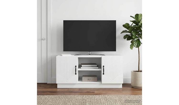 Walplus Engineered Wood TV Cabinet - White - 102 x 34.5 x 47 cm