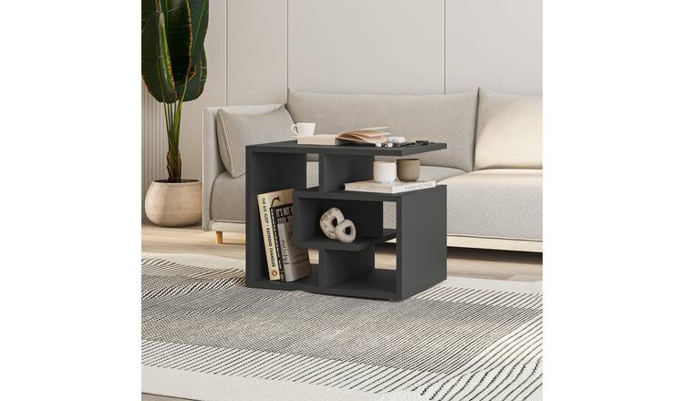 Decortie Labirent Particleboard Melamine Side Table - Anthracite