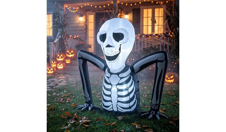 Outsunny Halloween Half Body Skeleton Ground Breaker Inflatable Decoration