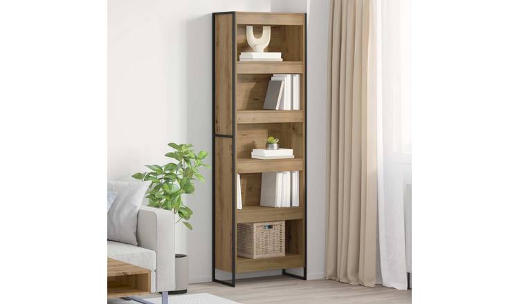 Walplus Engineered Wood Book Cabinet - Oak - 60 x 30 x 189.5 cm