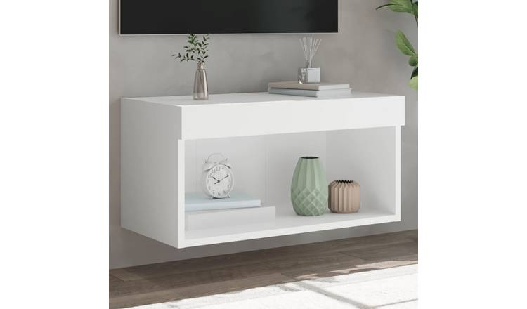 Walplus LED Engineered Wood TV Cabinet - White - 60 x 30 x 30 cm