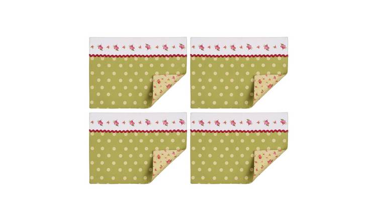 Orsina Set Of Four Rose Cottage Placemats - Multicoloured