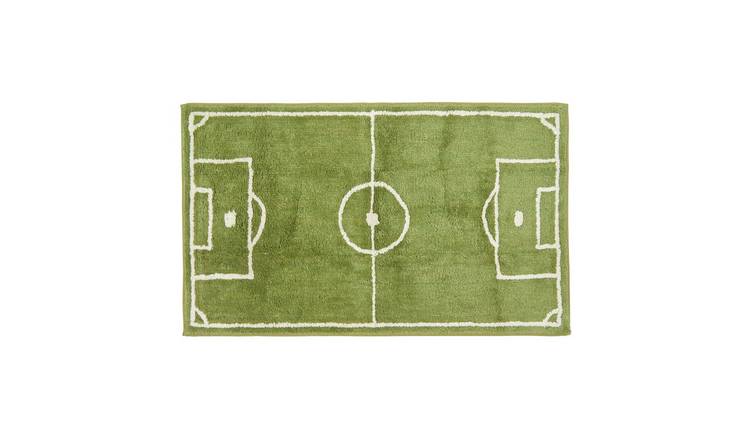 Homescapes Cotton Tufted Football Pitch Kids Rug