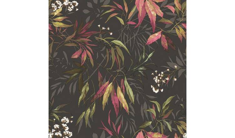 Belgravia Kanata Leaf Wallpaper - Charcoal