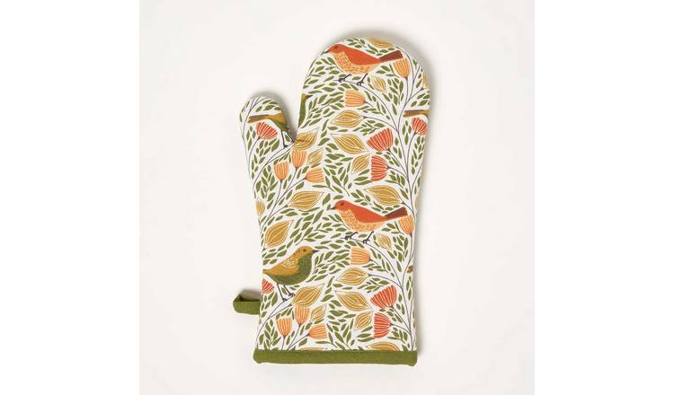 Homescapes Cotton Song Bird Oven Mitt - Song Bird