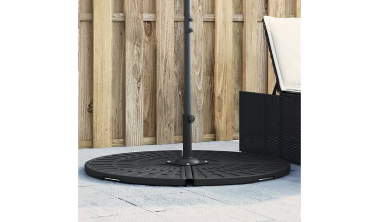Walplus Parasol Base Weight with Handle for Cross - Black - 46 x 46 x 4.5 cm