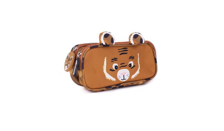 Les Deglingos 2-Zip Animal Face Pencil Case - Speculos the Tiger