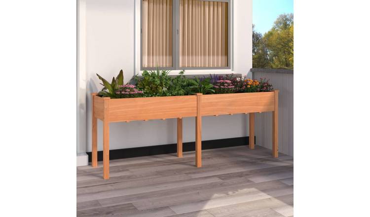 Walplus Firwood Garden Planter - Brown - 203 x 53 x 76 cm