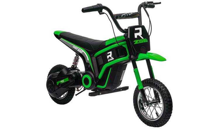 HOMCOM 24V 350W Ages 8 to 12 Years Pneumatic Tyres Ride on Motorbike - Green