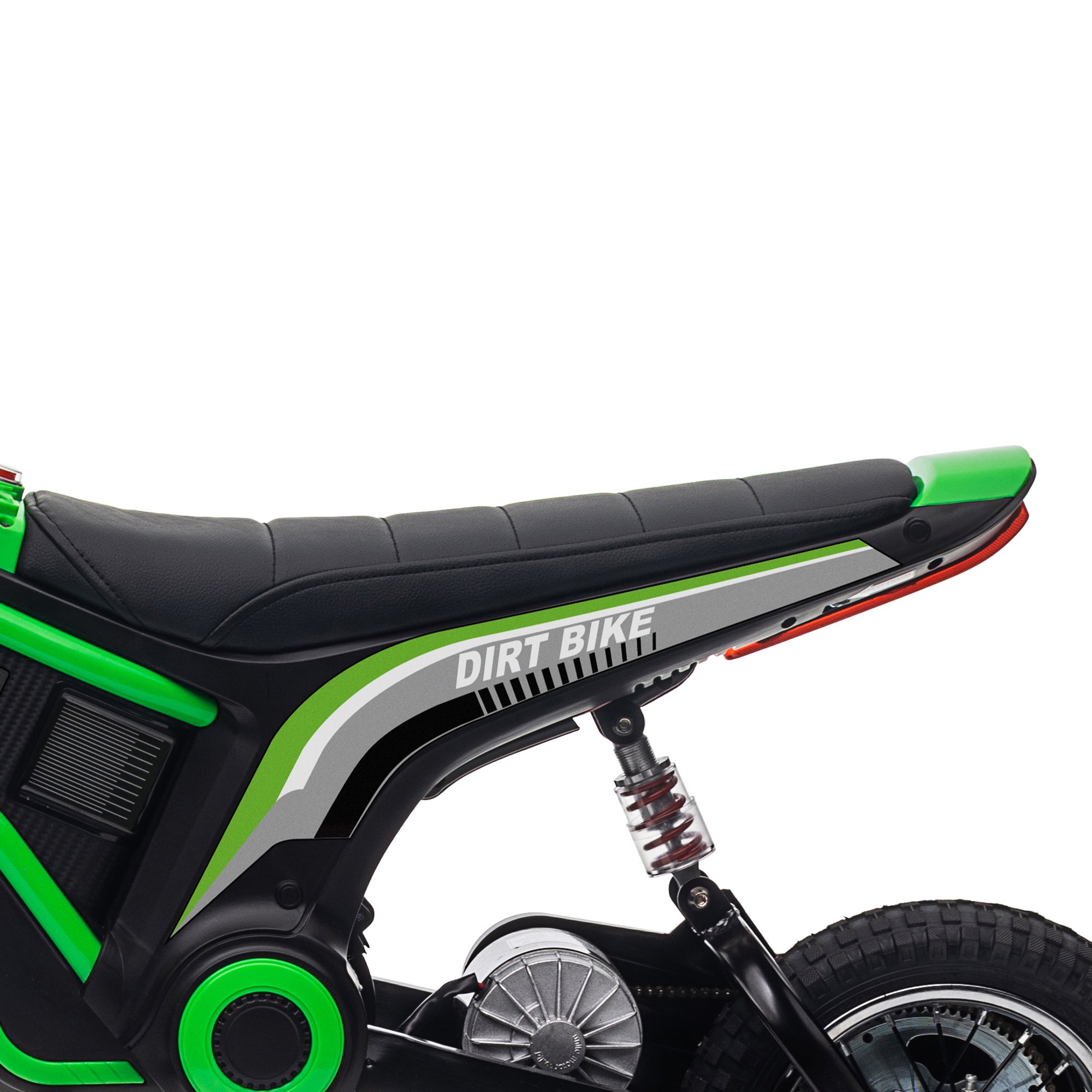 HOMCOM 24V 350W Ages 8 to 12 Years Pneumatic Tyres Ride on Motorbike - Green - Image 2