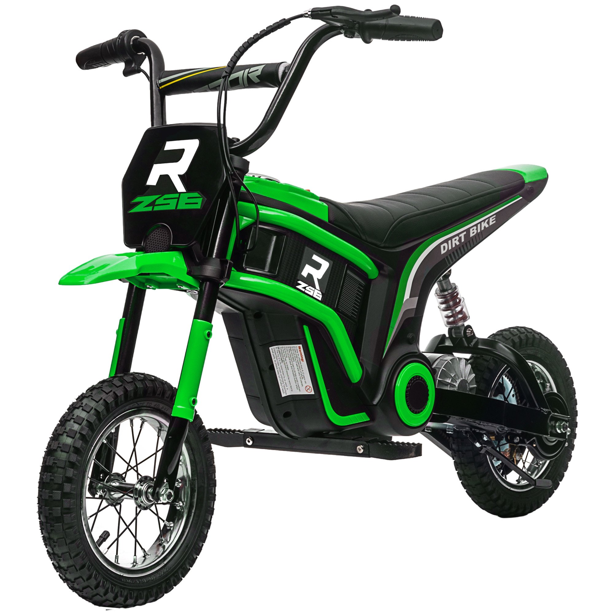 HOMCOM 24V 350W Ages 8 to 12 Years Pneumatic Tyres Ride on Motorbike - Green - Image 4
