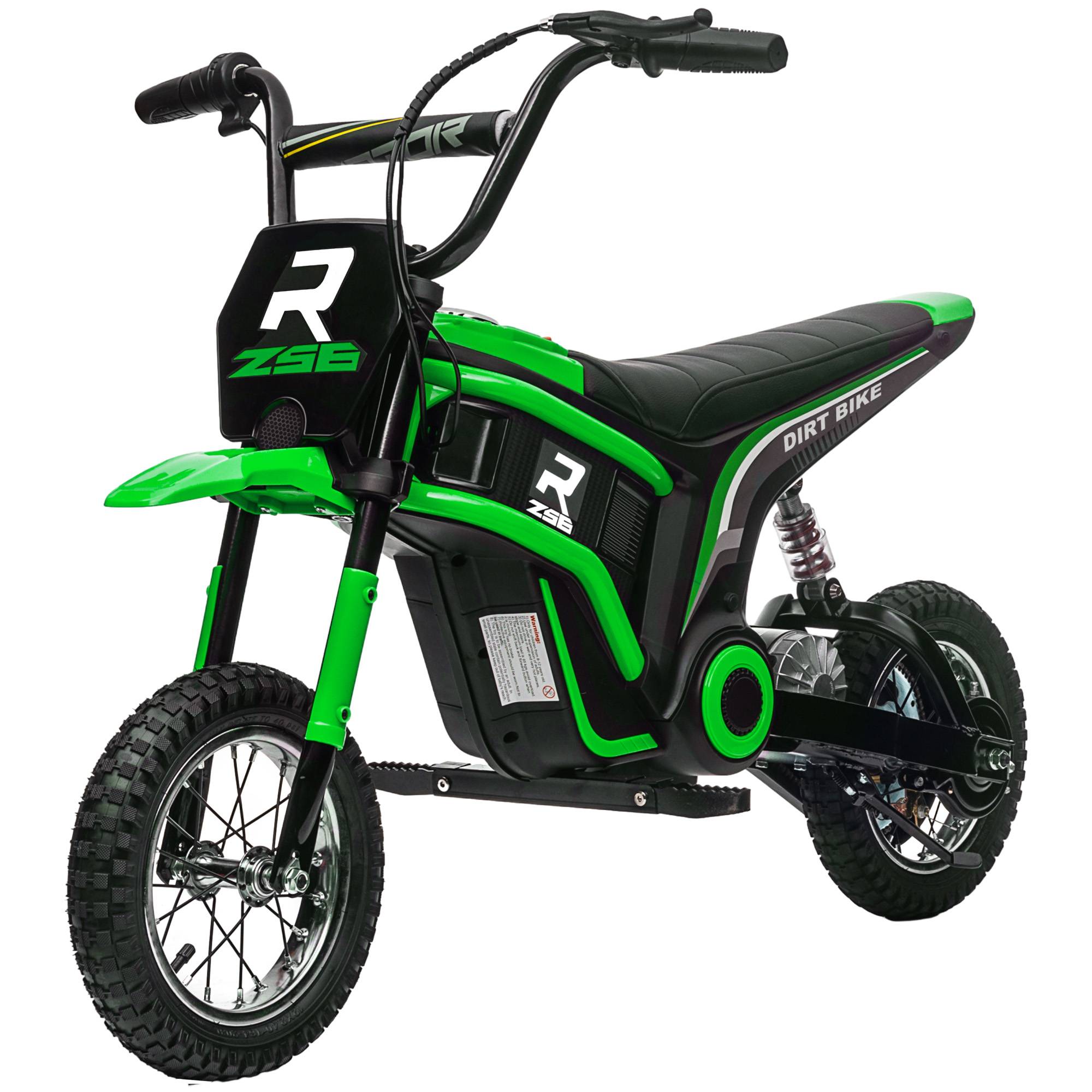 HOMCOM 24V 350W Ages 8 to 12 Years Pneumatic Tyres Ride on Motorbike - Green - Image 4