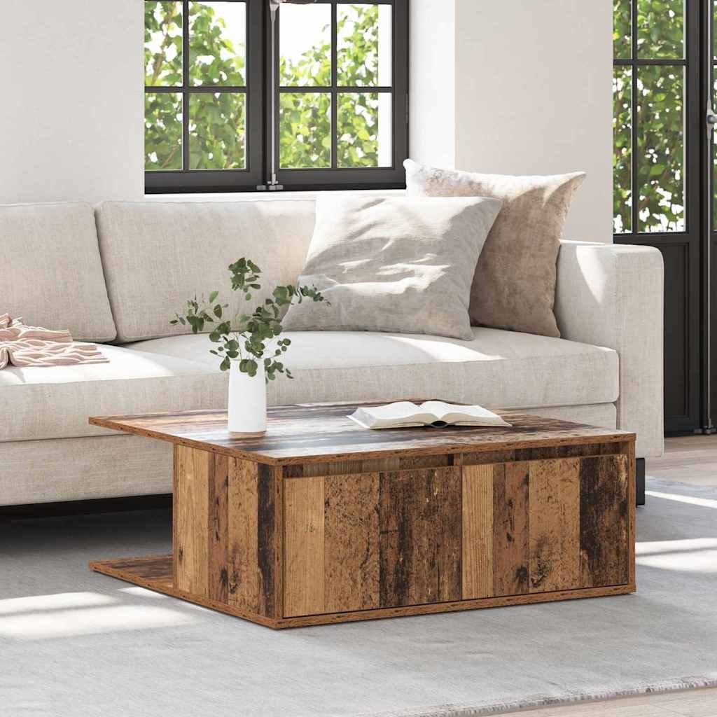 Walplus Engineered Wood Coffee Table - Dark Wood - 80 x 80 x 31 cm - Image 3