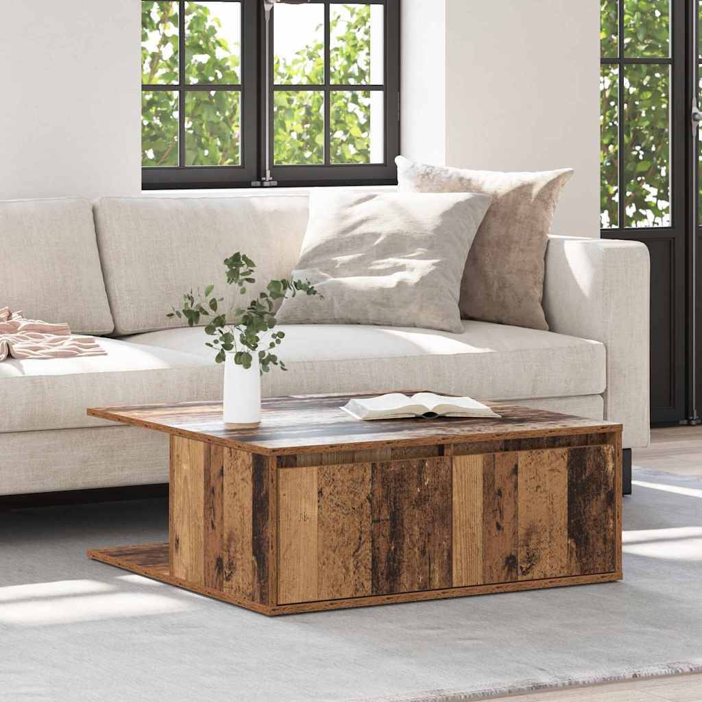 Walplus Engineered Wood Coffee Table - Dark Wood - 80 x 80 x 31 cm - Image 3