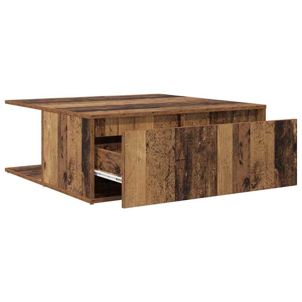 Walplus Engineered Wood Coffee Table - Dark Wood - 80 x 80 x 31 cm - Image 4