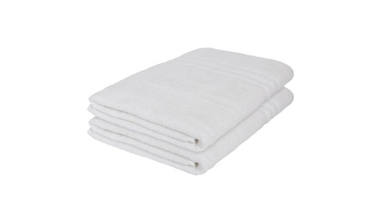 Nicola Spring Cotton Bath Sheets - White - Pack of 2