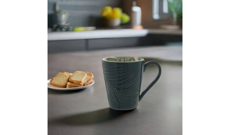 Orsina Bali Leaf Design Mug – Green