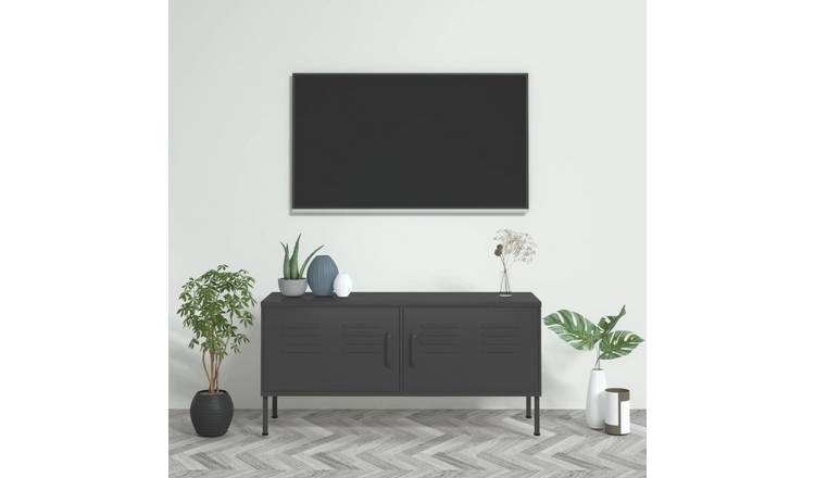 Walplus Steel 2 Doors TV Cabinet - Anthracite - 105 x 35 x 50 cm