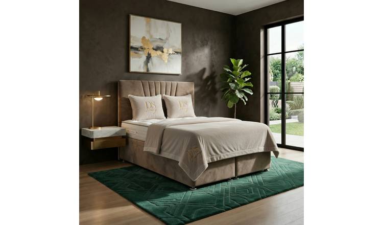 DS Living Vesper Double Velvet Ottoman Bed Frame - Mink