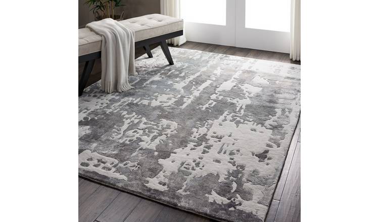Mega Flooring Silver Handmade Abstract Rug - 114 x 175cm
