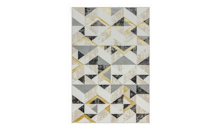 Mega Flooring Grey Modern Geometric Rug - 80 x 150cm
