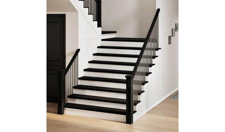 Walplus Pack of 4 Carpet Stair Treads - Brown Black - 110 x 30 cm