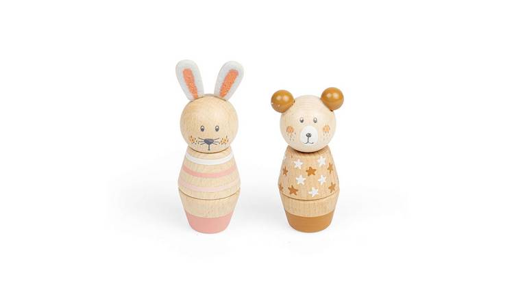 Bigjigs Toys Twist and Match Animals Bear and Bunny - 18 Months +