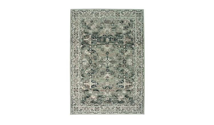 Mega Flooring Green Traditional Bordered Rug - 80 x 150cm