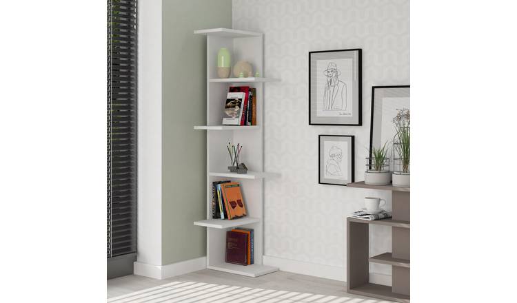 Decortie Saso Corner Particleboard Shelving Unit - White