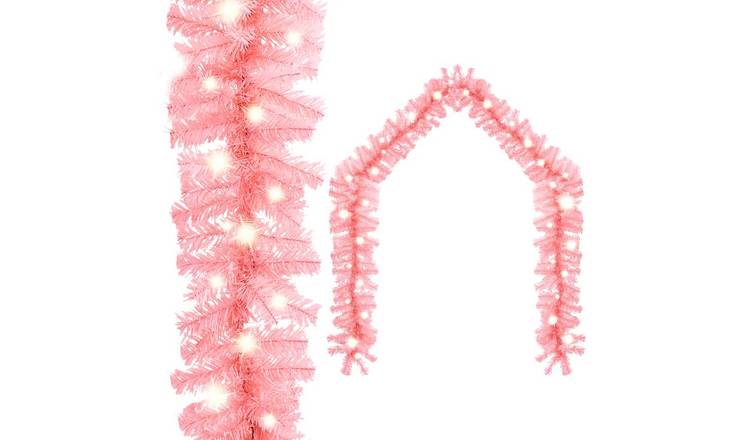 Walplus PVC Christmas Garland with LED Lights - Pink - 500 cm