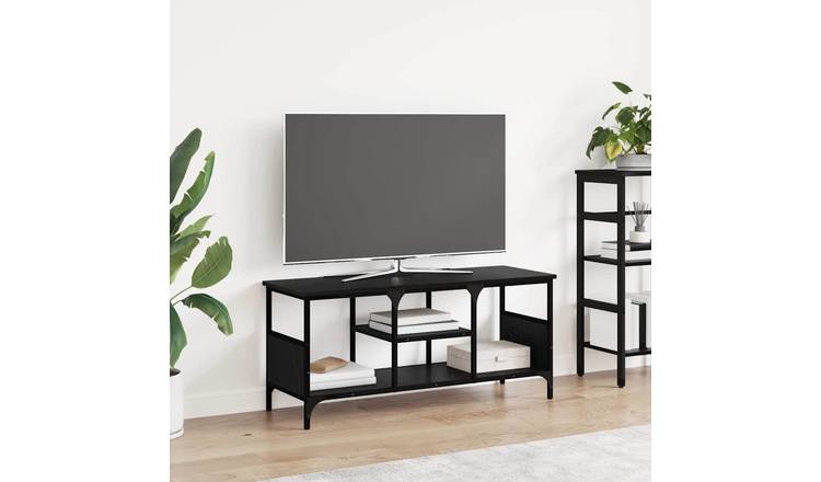 Walplus Engineered Wood TV Cabinet - Black Oak - 100 x 35 x 45 cm