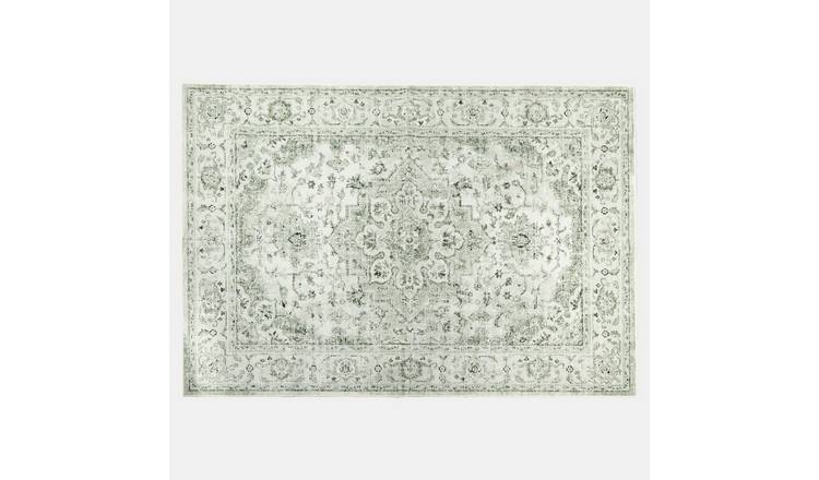OHS Vintage Printed Washable Rug - 120 x 170cm - Green