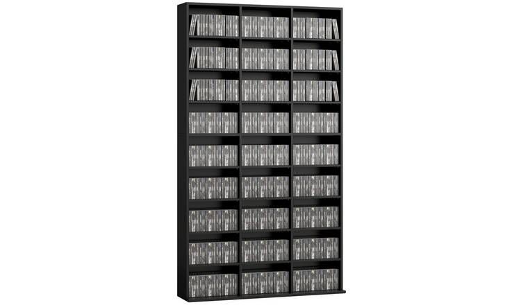 HOMCOM 27 Compartments Blu ray Media Storage Shelf - Black