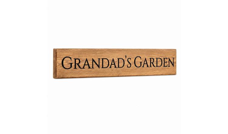 Peak Heritage Engraved Wooden Sign - L60cm - Grandad's Garden