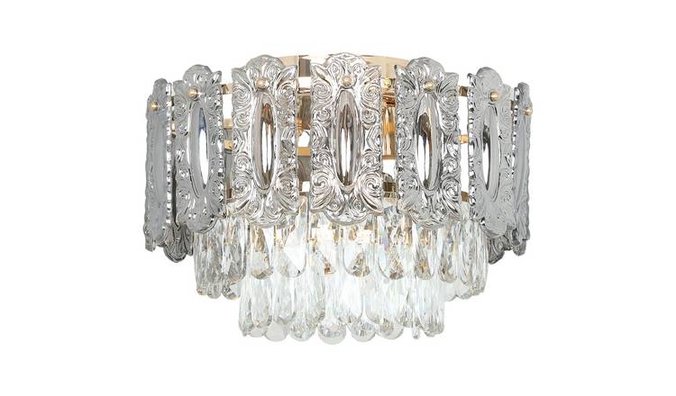 HOMCOM 40cm LED 3 Light Chandelier - Gold Tone