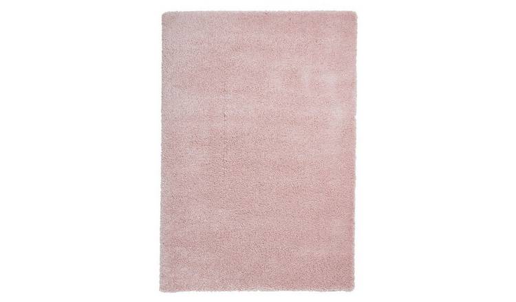 Mega Flooring Pink Shaggy Plain Rug - 80 x 150cm