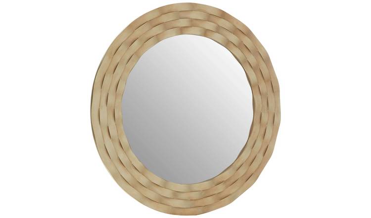 Orsina Gwenn Round Wall Mirror with Antique Finish – Silver