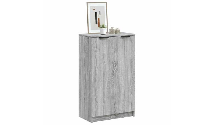 Walplus Engineered Wood Shoe Cabinet - Grey Sonoma - 59 x 35 x 100 cm