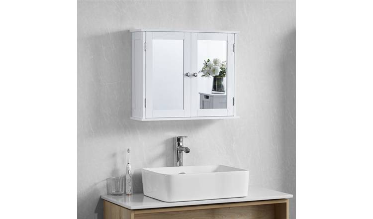 Bath Vida Priano 2 Door Mirrored Wall Cabinet - White