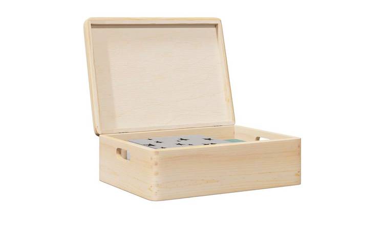 Walplus Wooden Box with Lid and Handles - 40 x 30 x 13 cm