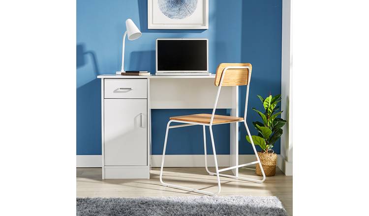 Home Source Tyler 1 Door 1 Drawer Computer Desk - White