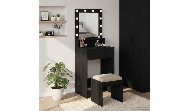 Walplus Engineered Wood Dressing Table - Black Oak - 50 x 41 x 135 cm